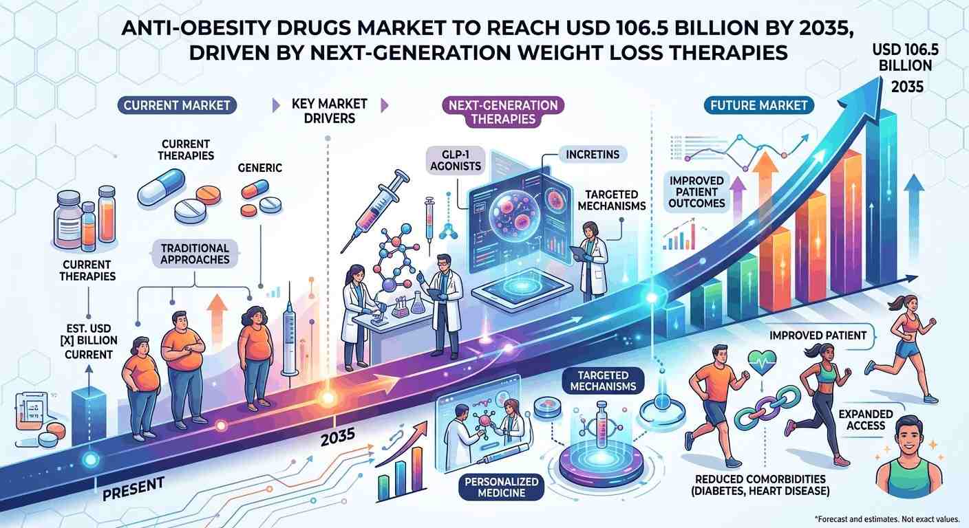 Anti-Obesity Drugs Market to Reach USD 106.5 Billion by 2035, Driven by Next-Generation Weight Loss Therapies